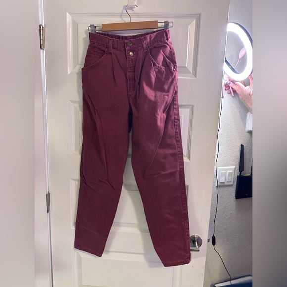 Vivaldi jeans wear size 6 vintage women’s pants maroon 1980’s - Picture 2 of 7